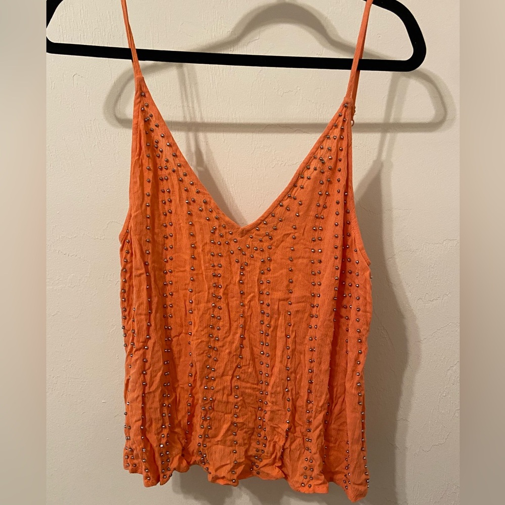 Free People Orange Studded Women's Tank